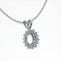 14K White Gold Halo Pendant Setting Image