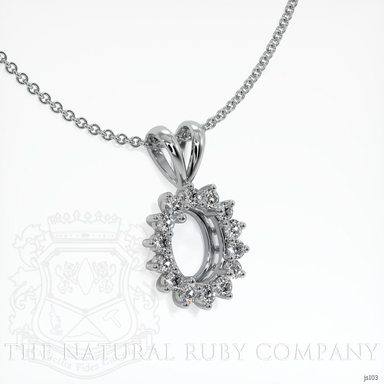 14K White Gold Halo Pendant Setting