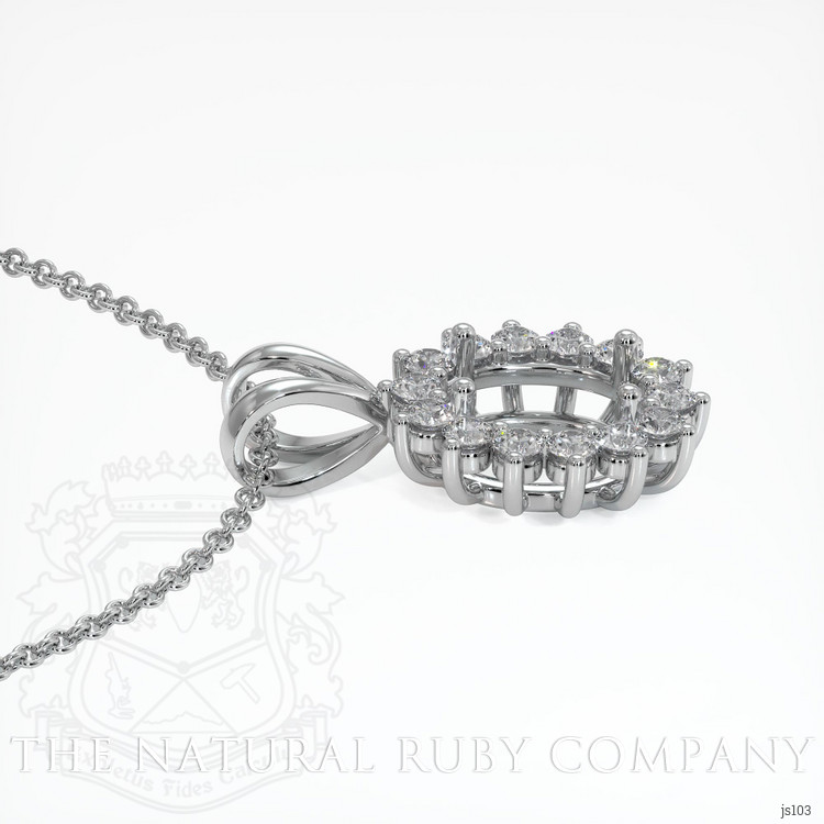 14K White Gold Halo Pendant Setting