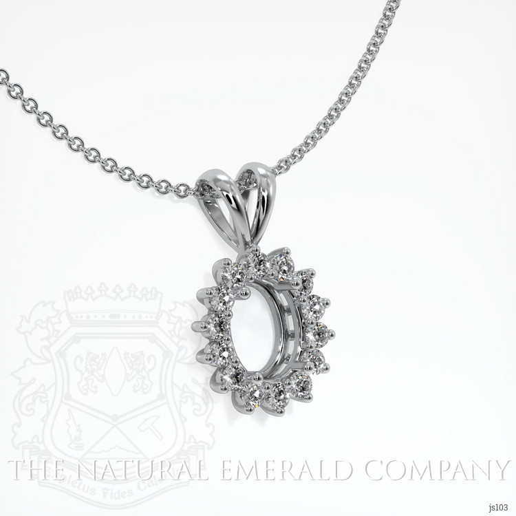 18K White Gold Halo Pendant Setting