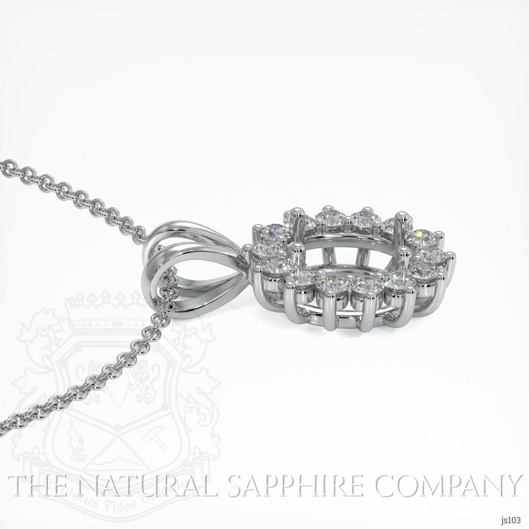 18K White Gold Halo Pendant Setting