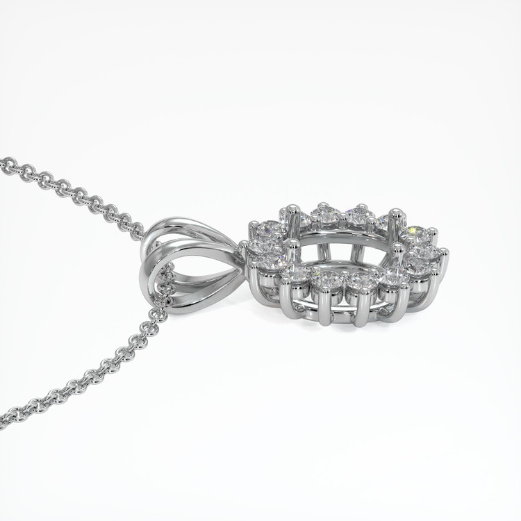 18K White Gold Halo Pendant Setting