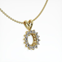 10K Yellow Gold Halo Pendant Setting Image