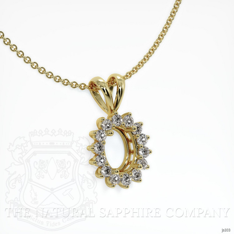 10K Yellow Gold Halo Pendant Setting