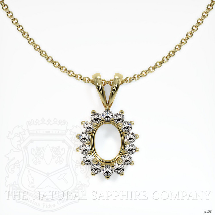 14K Yellow Gold Halo Pendant Setting