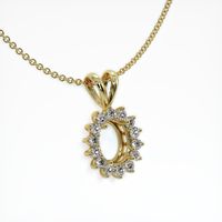 14K Yellow Gold Halo Pendant Setting Image