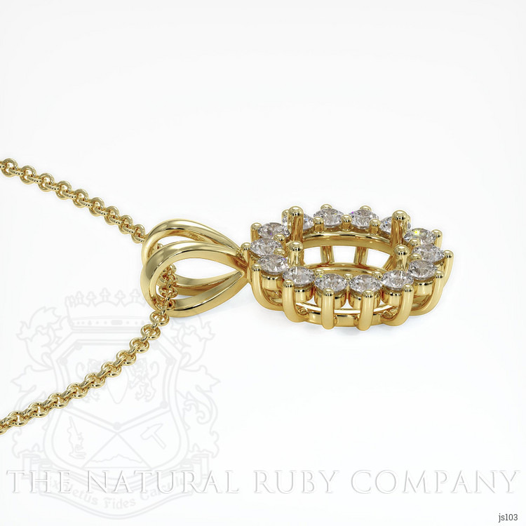 14K Yellow Gold Halo Pendant Setting