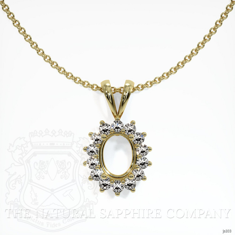 18K Yellow Gold Halo Pendant Setting