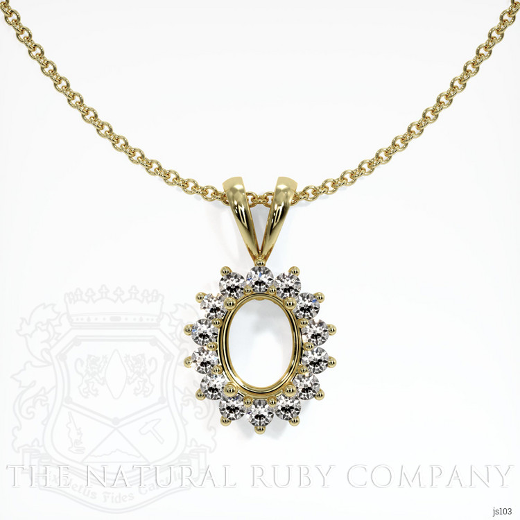 18K Yellow Gold Halo Pendant Setting