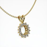 18K Yellow Gold Halo Pendant Setting Image
