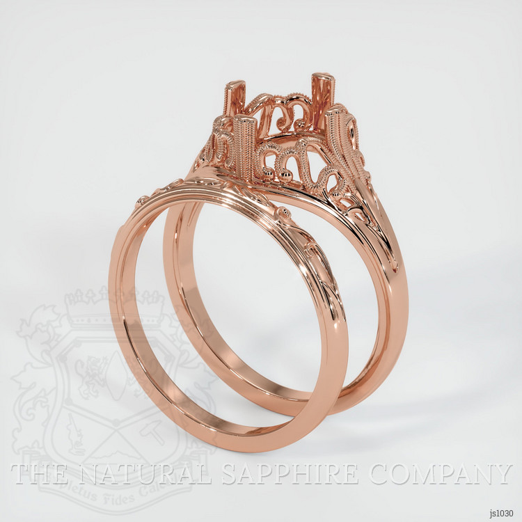 14K Rose Gold Antique Style Ring Setting
