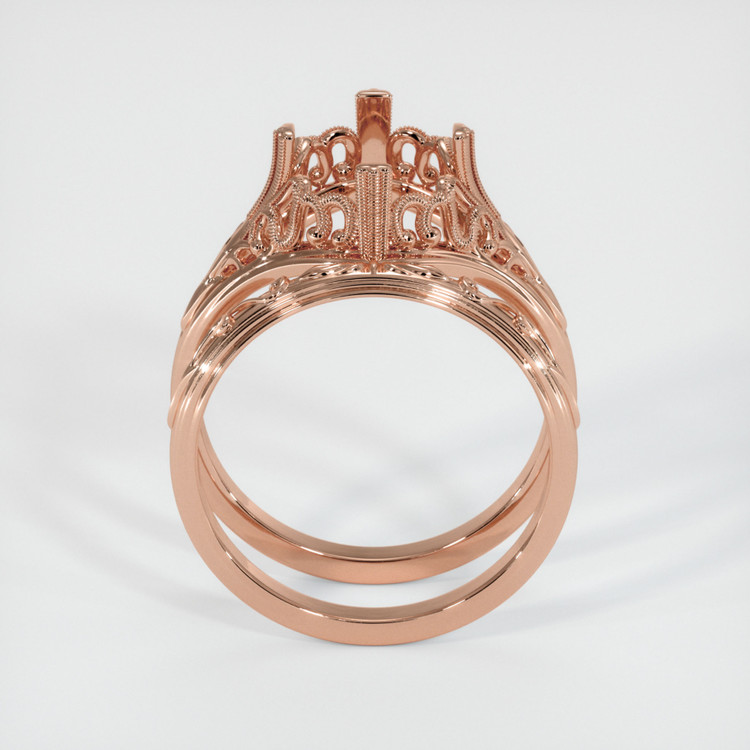 14K Rose Gold Antique Style Ring Setting