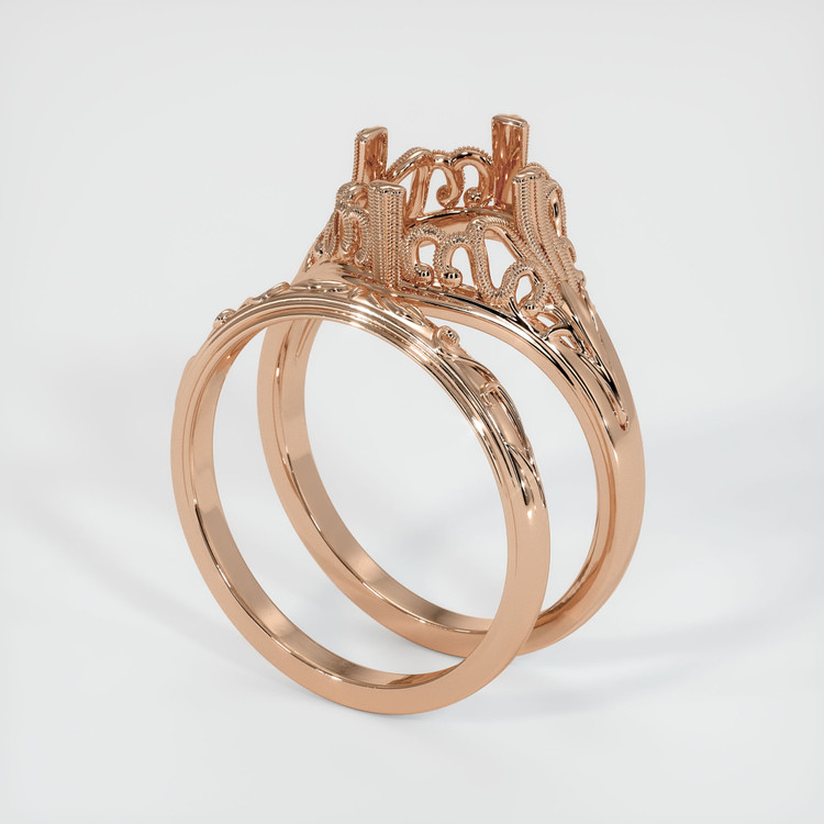 18K Rose Gold Antique Style Ring Setting