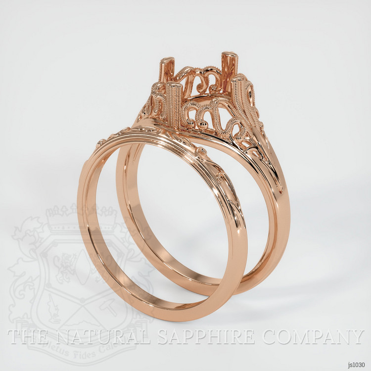 18K Rose Gold Antique Style Ring Setting