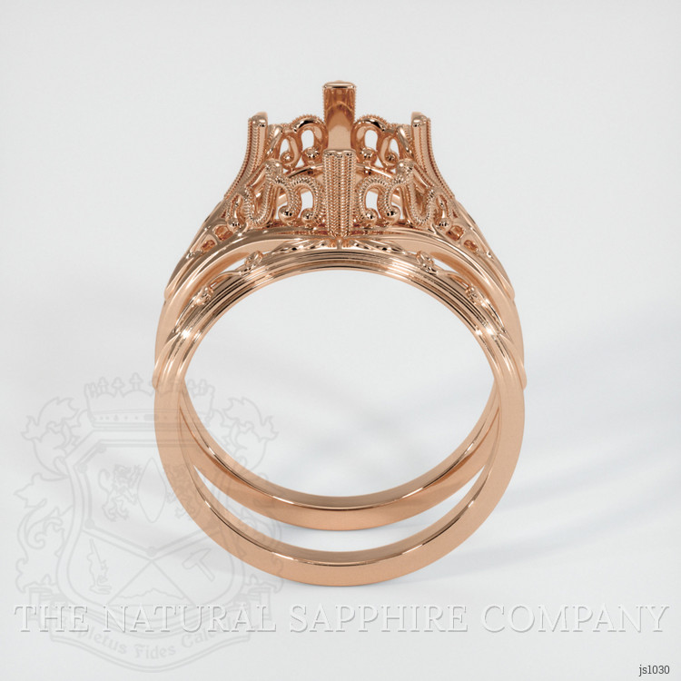 18K Rose Gold Antique Style Ring Setting