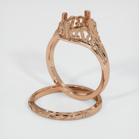 18K Rose Gold Antique Style Ring Setting Image