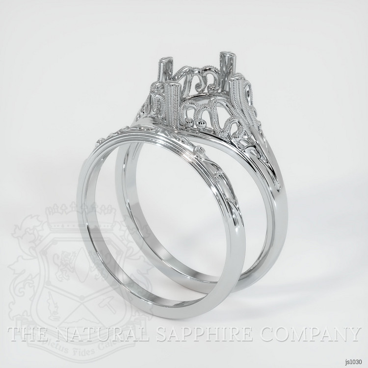 10K White Gold Antique Style Ring Setting