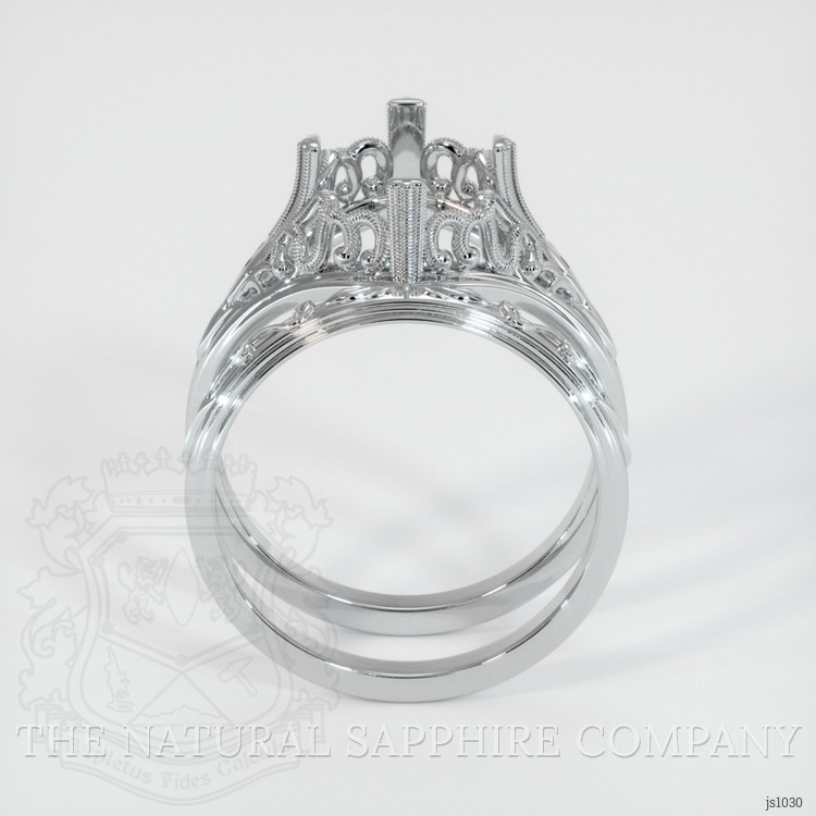 14K White Gold Antique Style Ring Setting