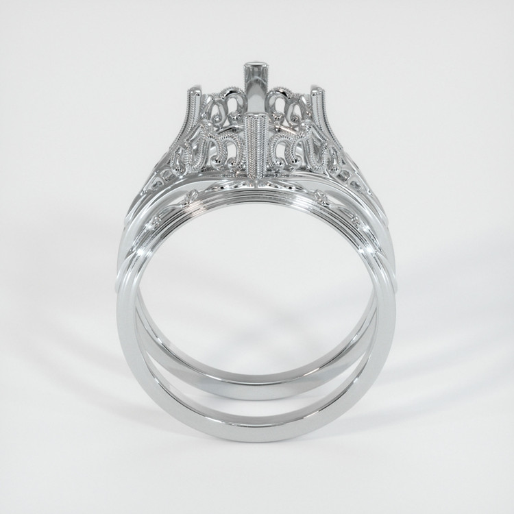 14K White Gold Antique Style Ring Setting
