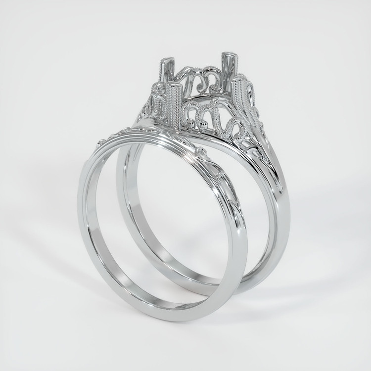 18K White Gold Antique Style Ring Setting