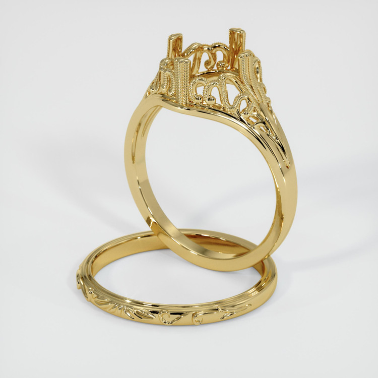 14K Yellow Gold Antique Style Ring Setting