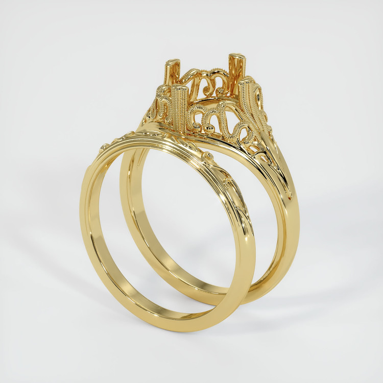 18K Yellow Gold Antique Style Ring Setting