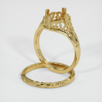 18K Yellow Gold Antique Style Ring Setting Image