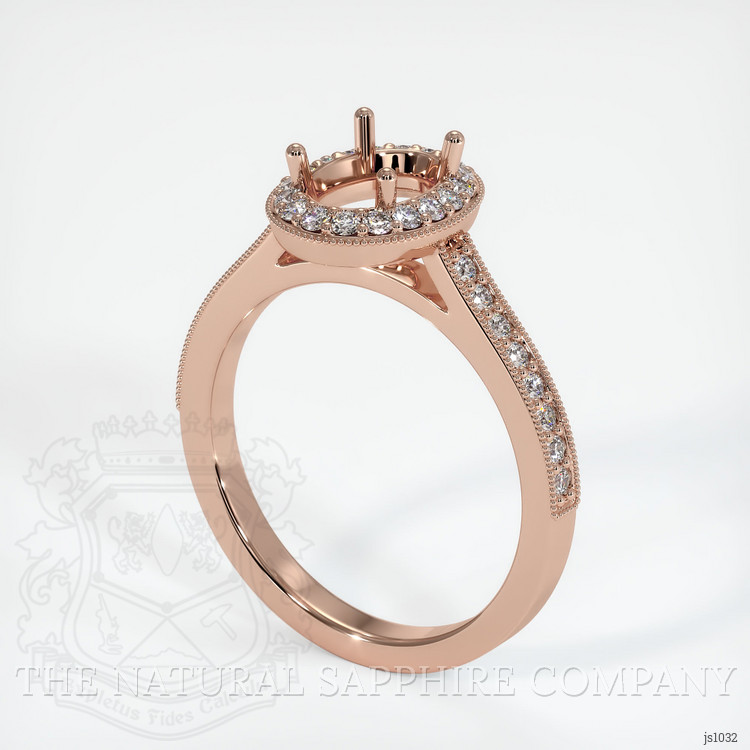 14K Rose Gold Pave Ring Setting