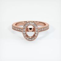 14K Rose Gold Pave Ring Setting Image