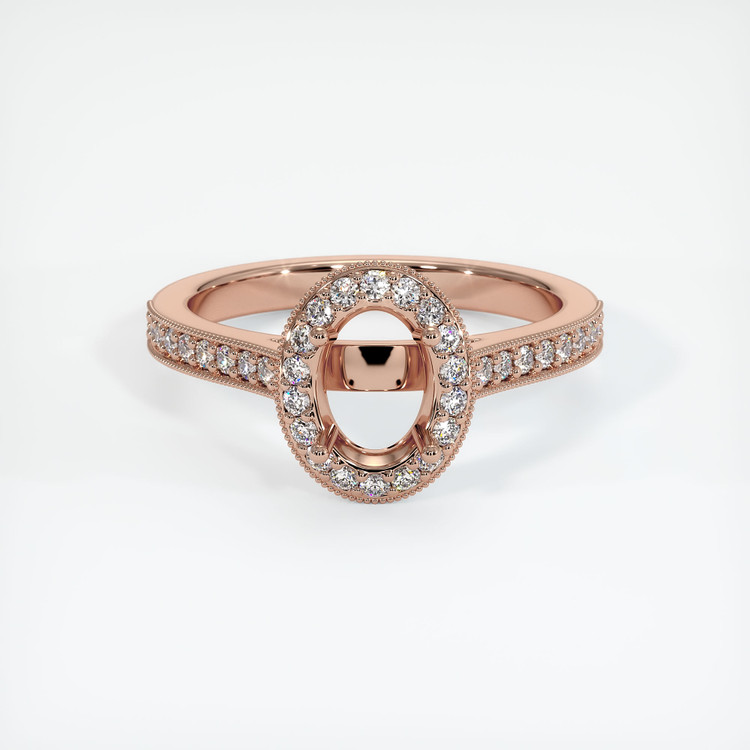 14K Rose Gold Pave Ring Setting