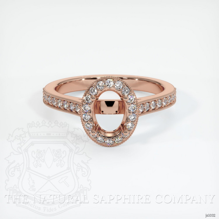 14K Rose Gold Pave Ring Setting