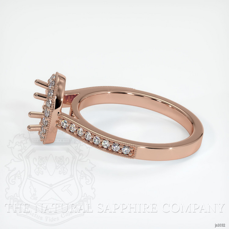 14K Rose Gold Pave Ring Setting
