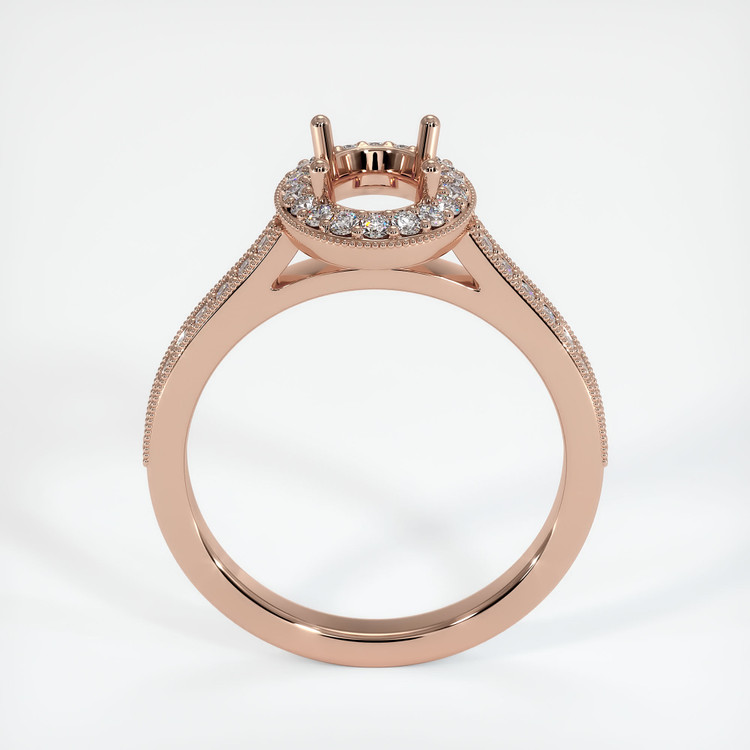 14K Rose Gold Pave Ring Setting