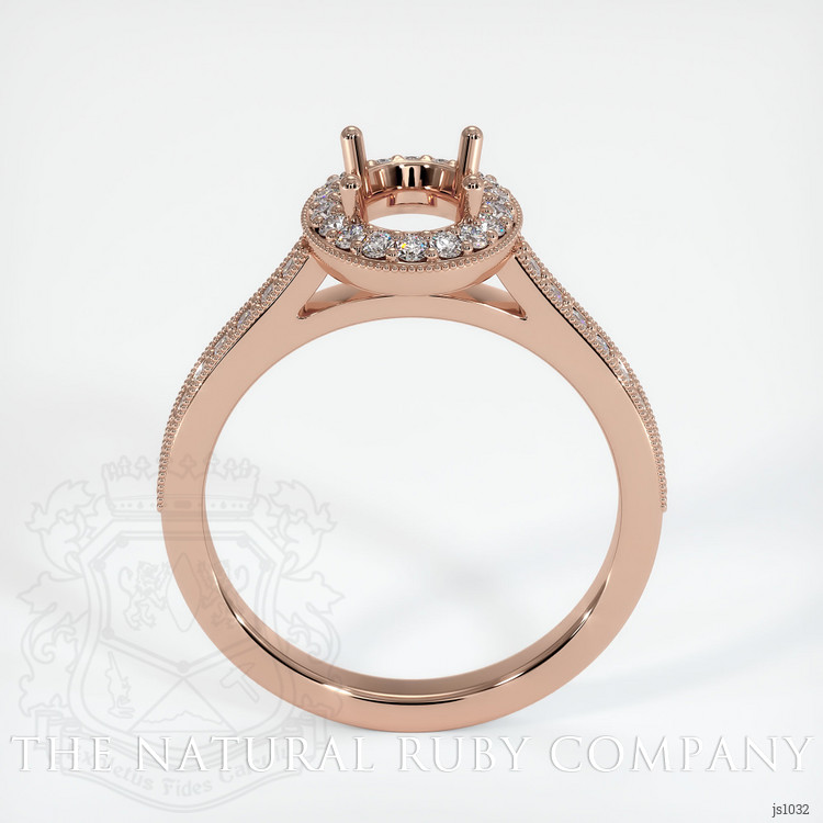 14K Rose Gold Pave Ring Setting