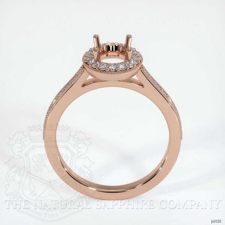 14K Rose Gold Pave Ring Setting