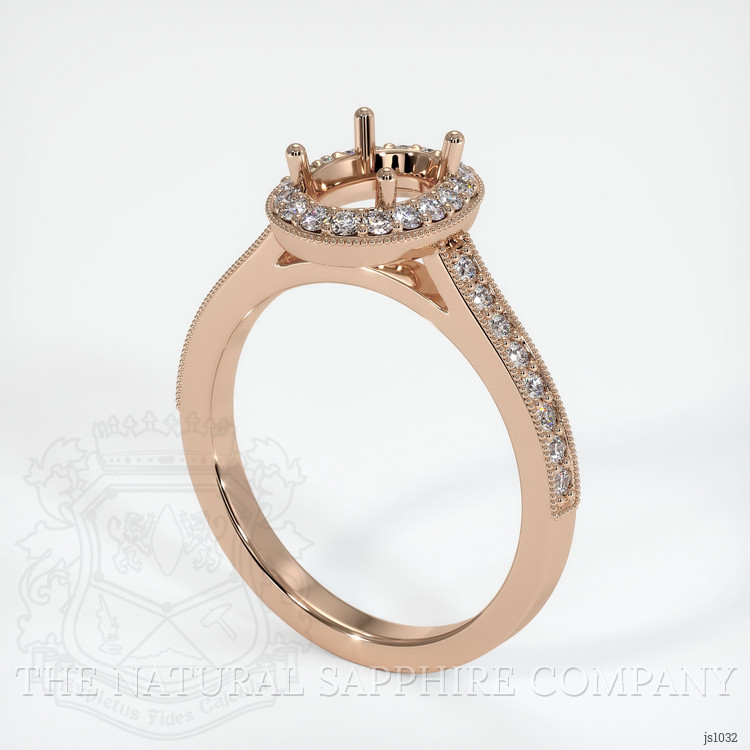 18K Rose Gold Pave Ring Setting