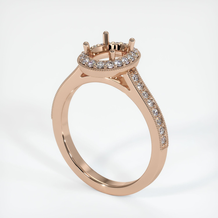18K Rose Gold Pave Ring Setting