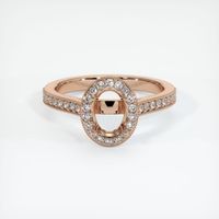 18K Rose Gold Pave Ring Setting Image