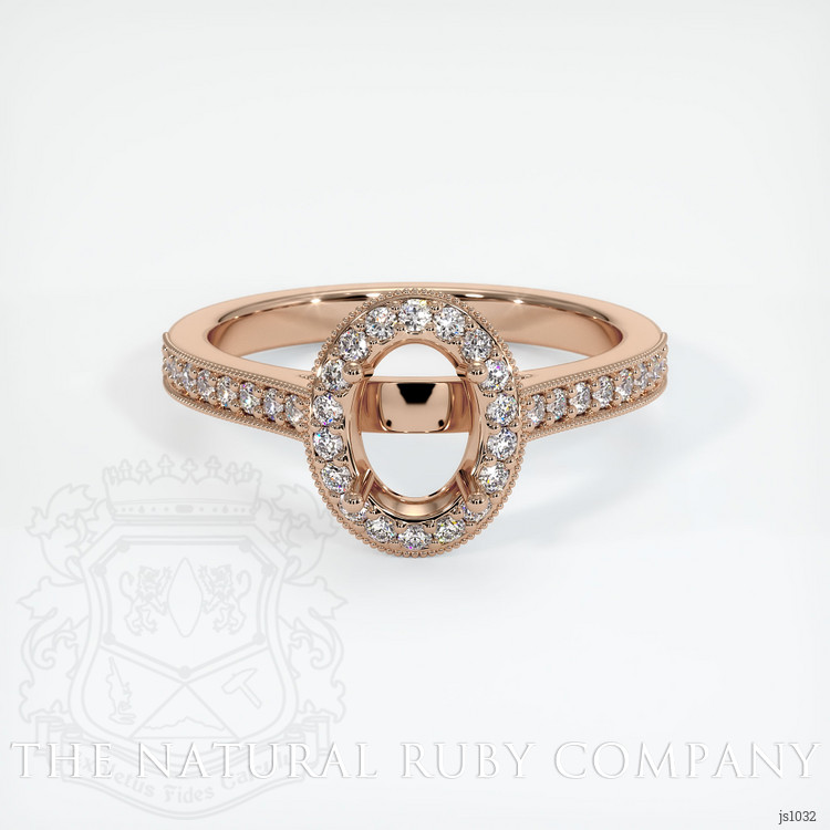 18K Rose Gold Pave Ring Setting