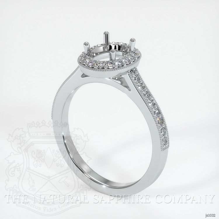 14K White Gold Pave Ring Setting