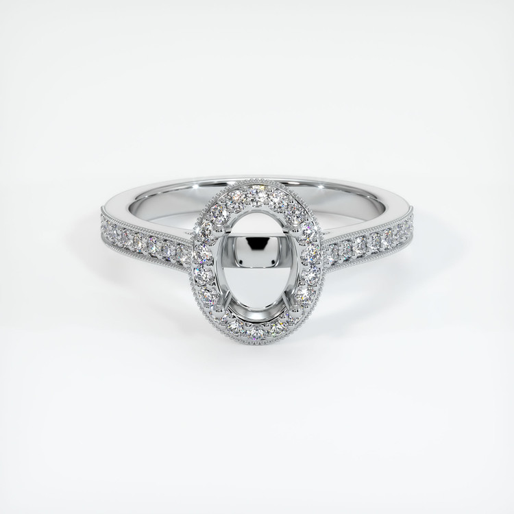 14K White Gold Pave Ring Setting