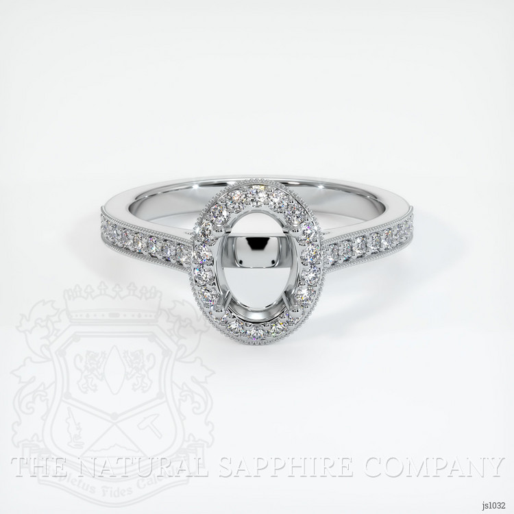 14K White Gold Pave Ring Setting