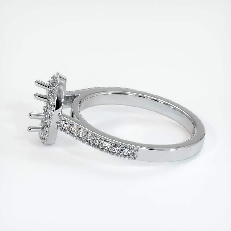 14K White Gold Pave Ring Setting