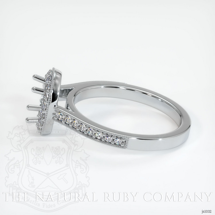 14K White Gold Pave Ring Setting