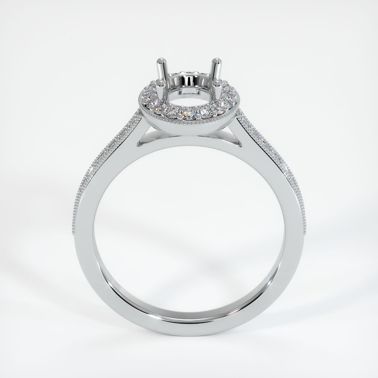 14K White Gold Pave Ring Setting