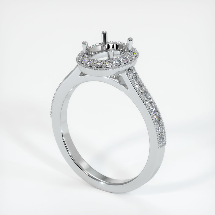 18K White Gold Pave Ring Setting