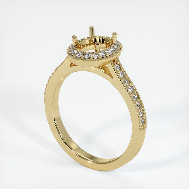 14K Yellow Gold Pave Ring Setting