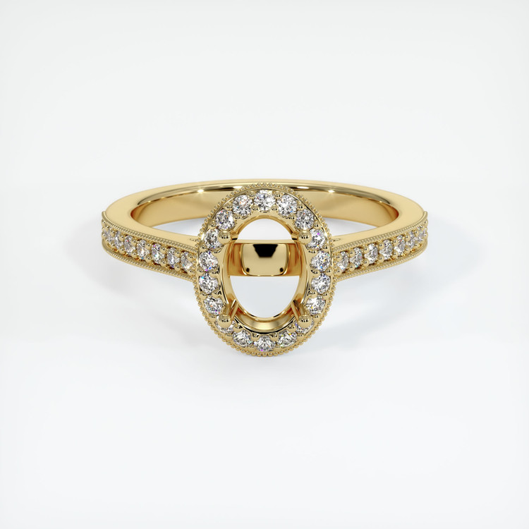 14K Yellow Gold Pave Ring Setting