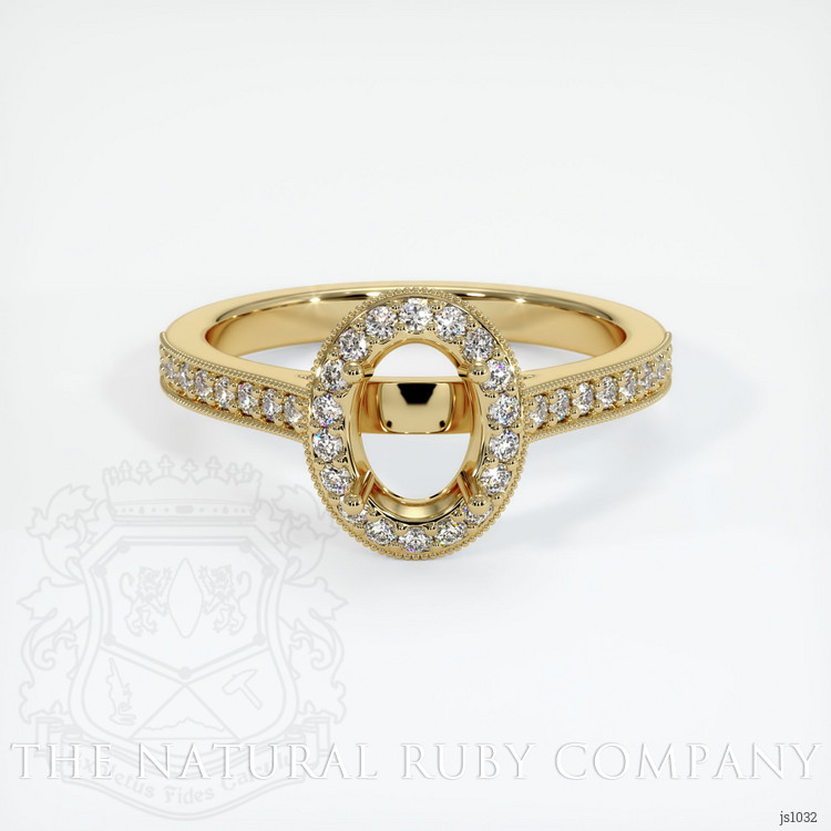 14K Yellow Gold Pave Ring Setting