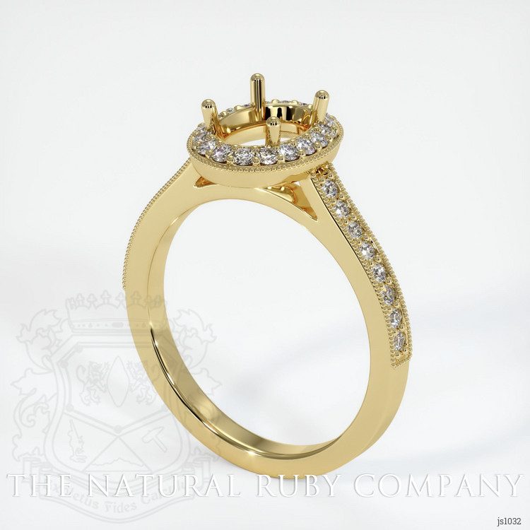 18K Yellow Gold Pave Ring Setting